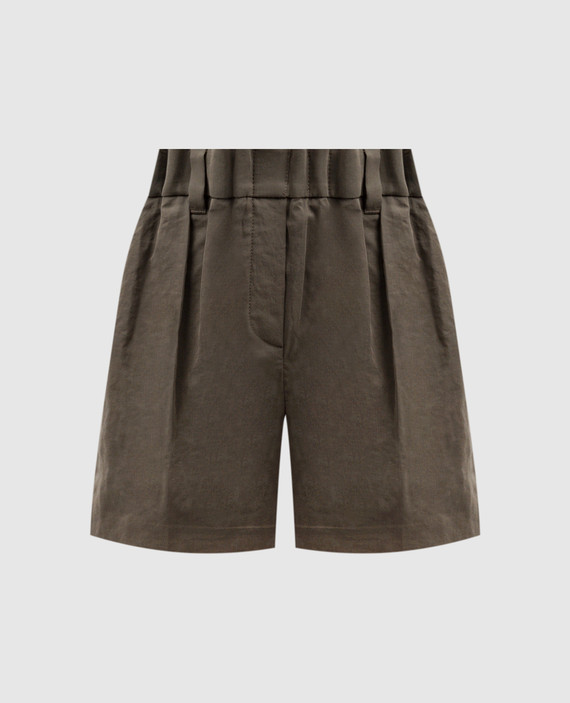 Brown shorts with drape