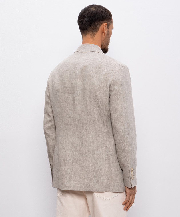 Brunello Cucinelli Сірий піджак з льону MB4307BTD зображення 4