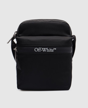 Off-White Чорна сумка через плече з принтом логотипа OMNQ082C99FAB001