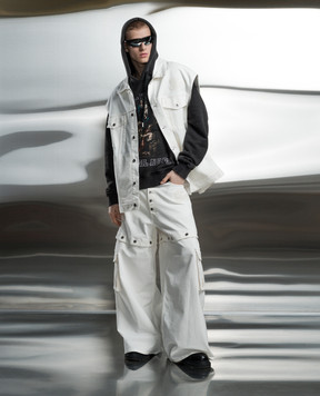 Off-White Белый жилет с логотипом патча OMYR002S24DEN001