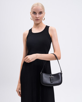 Alexander McQueen Чорна шкіряна сумка-хобо T-Bar 8379151MAAD