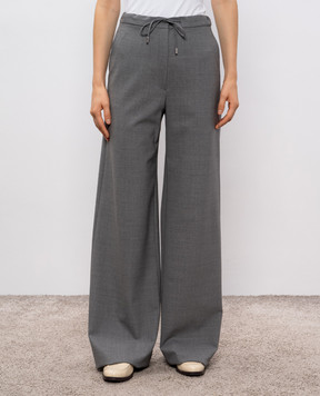Max Mara Сірі штани кльош DENARO з вовни DENARO