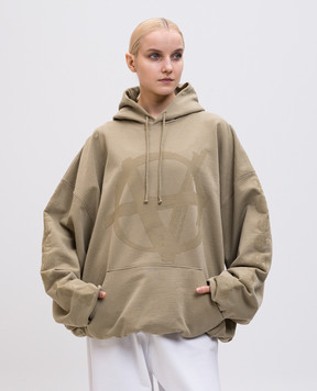 Vetements Худі кольору хакі з принтом UA66HD630T
