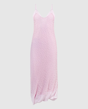 Jil Sander Розовое ажурное платье J02CT0338JTN332