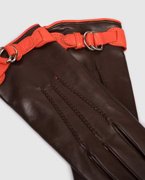 Sermoneta Gloves Коричневі замшеві рукавички B28