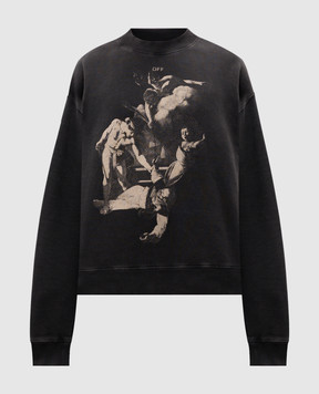 Off-White Серый свитшот с принтом Martyrdom OMBA054S25FLE007