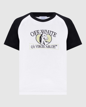 Off-White Біла футболка з принтом Horse Billboard OWAA137S25JER001