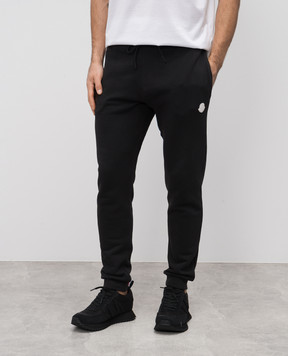 Moncler Черные спортивные брюки с логотипом логотип логотип. K10918H0000689AEN