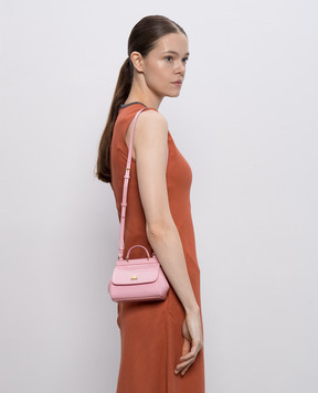 Dolce&Gabbana Дитяча рожева шкіряна лакована сумка міні Sicily EB0003A1067