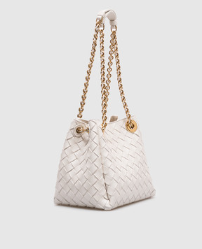 Bottega Veneta Біла шкіряна сумка-тоут з плетінням 817175V4SC5