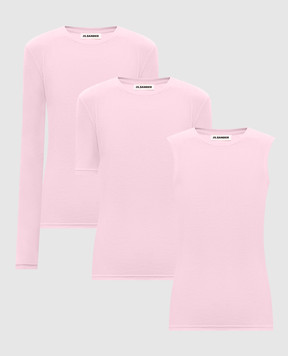 Jil Sander Набор из розовой футболки, топа и лонгслива J03FV0117J20145
