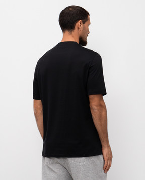 Brunello Cucinelli Черная футболка с принтом логотип эмблемы M0B138440