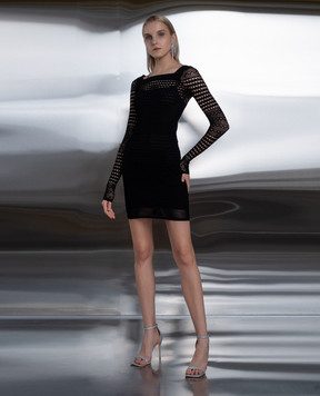Tom Ford Чорна ажурна сукня міні ACK420YAX652