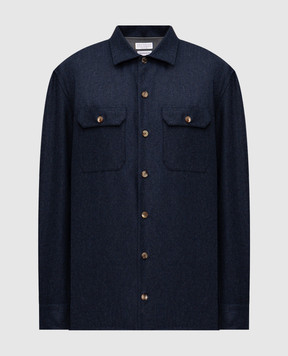 Brunello Cucinelli Синя сорочка з вовни M038P0720