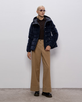 Moncler Синий вельветовый пуховик Barante K20931A0008389AZT