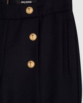 Balmain Дитячі сині штани з вовни BX6B20I02831214