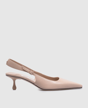 Jimmy Choo Бежевые кожаные слингбеки Amel 50 AMEL50NAP