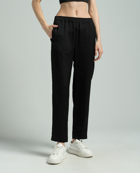 Balmain Черные брюки в монохромный узор CH0PM041VE82