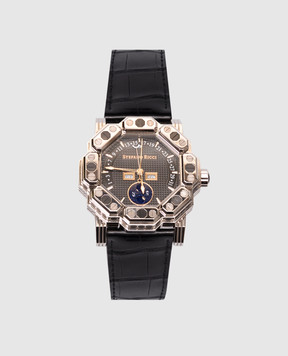 Stefano Ricci Набір з механічним годинником Octagon Perpetual з білого золота та шкіри крокодила OCTPERPETCALENDAR