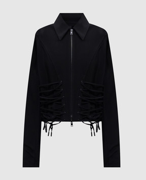 Thierry Mugler Чорний жакет з вовною зі шнурівкою 25P1VE0445196