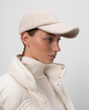 Moncler Бежева кепка з вовною з нашивкою логотипа J20933B00055597WT