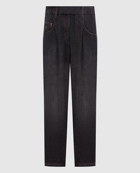 Brunello Cucinelli Чорні штани з ланцюжком моніль MH192P5566