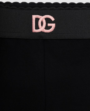 Dolce&Gabbana Детские черные леггинсы с логотипом L5JPB8G7N9L26