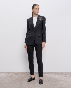 Brunello Cucinelli Бежевый топ из шелка с цепочкой мониль M0C59EH500