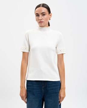 Twinset Білий топ з кристалами 252TP3274