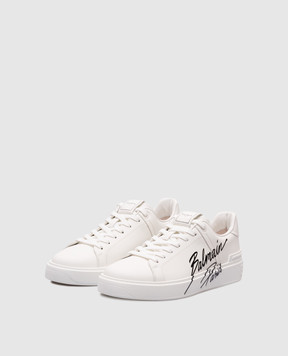 Balmain Белые кожаные кроссовки B-Court с логотипом. EM0VI288LIPB