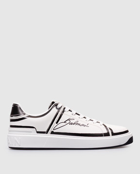 Balmain Белые кожаные кроссовки B-Court с логотипом. EM1VI288LCLP