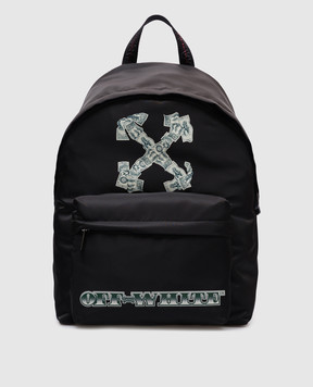 Off-White Чорний рюкзак з принтом логотипа OMNB123S25FAB003