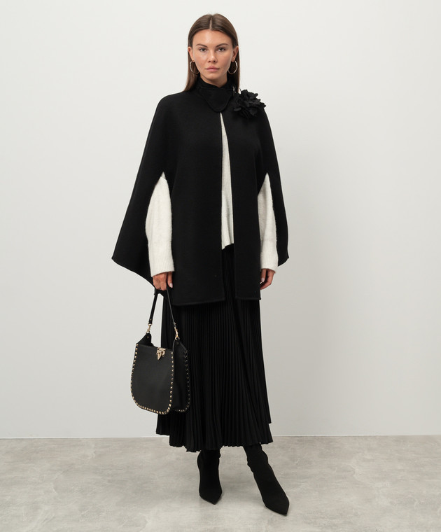 Ermanno Scervino Чорний кейп з вовни D456D314APHNG зображення 2