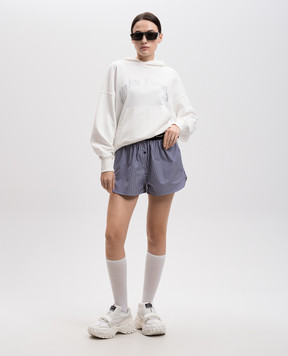 Palm Angels Белые худи с логотипом из кристаллов PWBB074S25FLE002