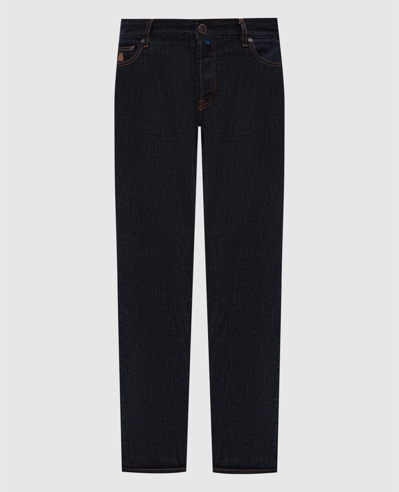 

Синие джисы PAVEL с логотипом, Синий, Зауженные джинсы