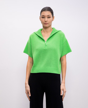 Allude Зелений топ з кашеміру з блискавкою 25211213