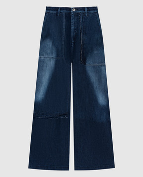 Y`S Yamamoto Сині джинси з принтом від Spotted Horse Craft YSP99005