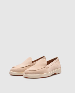 Santoni Бежевые замшевые лоферы WUYA58856TISNPYL
