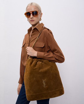 Saint Laurent Коричнева замшева сумка JAMIE 8283501U8P7