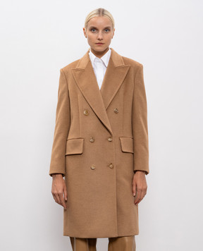 Max Mara Коричневе двобортне пальто COSA з вовни верблюда COSA