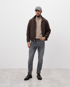 Cashmere&Whiskey Коричневая двусторонняя куртка с шерстью и кашемиром GM003SC1340476