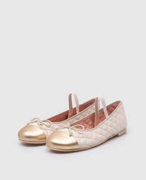 Pretty Ballerinas Дитячі шкіряні бежеві балетки Hannah 48405