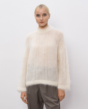 Brunello Cucinelli Білий светр з вовни та шовку MLD346100