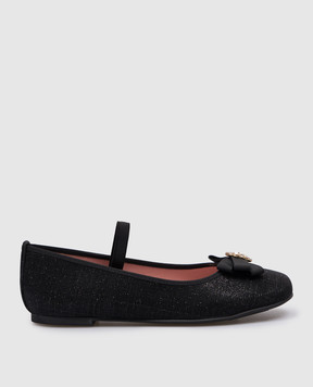 Pretty Ballerinas Дитячі чорні балетки Hannah з кристалами 51257