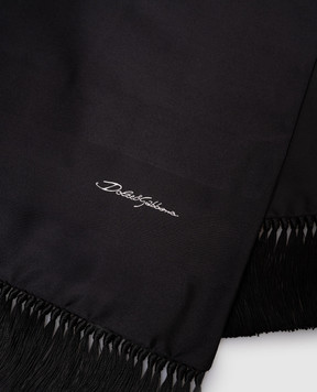 Dolce&Gabbana Чорний шарф із шовку GQ386EG0UB6