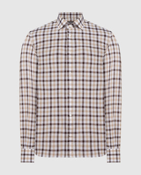 Peserico Рубашка с льном в клетку R56023L4301702