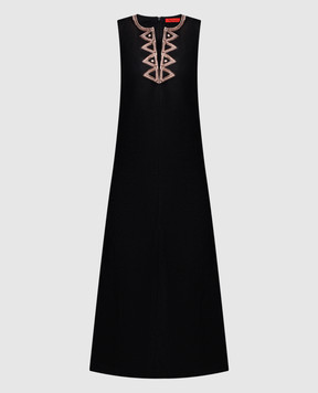 Max & Co Чорна сукня Souvenirs of Life з льону DAKAR
