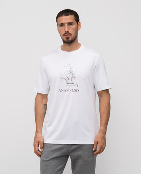 Brunello Cucinelli Белая футболка с принтом M0B138485