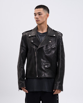 Ann Demeulemeester Чорна шкіряна косуха Arvid B0012058LT137