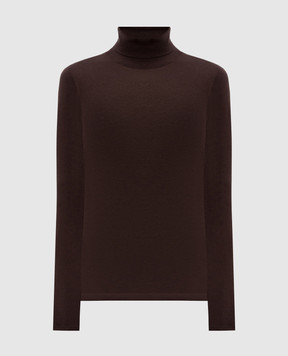 Brunello Cucinelli Коричневий гольф з кашеміру та шовку M13800063P